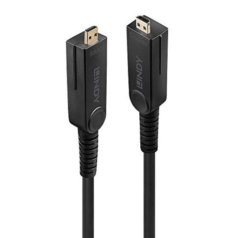 LINDY 38325 70m Fibre Optic Hybrid Micro-HDMI 18G Kabel mit abnehmbaren HDMI- & DVI-Steckern