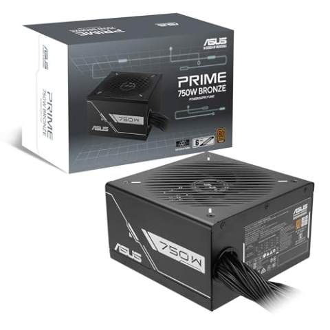 ASUS Prime 750W Bronze Netzteil (750 Watt, für Allround-PCs und Gaming-PCs, 80 Plus Bronze Zertifizierung, Lüfter mit Doppelkugellagern, 6 Jahre Garantie, schwarz)