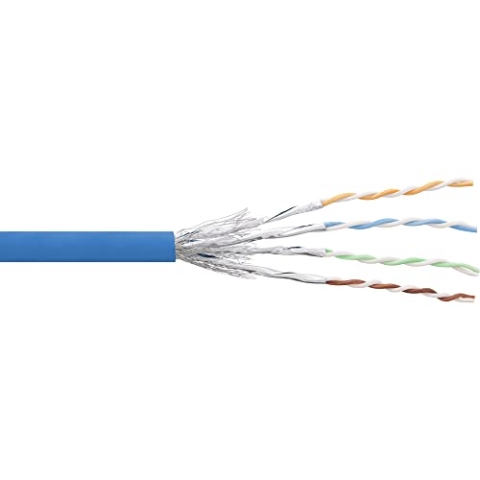 InLine 76499B Patchkabel Cat.6 S/FTP (PiMf), blau, AWG27, PVC, CU, 100m