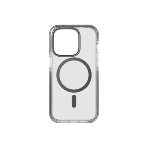 tech21 Evo Crystal MagSafe Schutzhülle für iPhone 14 Pro, transparent/graphitschwarz