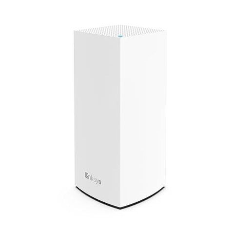 Linksys Velop MX5300 Tri-Band Mesh-WiFi 6-System (AX5300) WLAN-Router mit bis zu 260 m² Funkabdeckung und MU-MIMO, 4-mal schneller, für mehr als 50 Geräte – 1er-Pack, Weiß