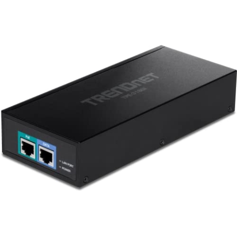 TRENDnet TPE-319GI 10G PoE++ Injektor, liefert PoE (15,4 W), PoE+ (30 W) oder PoE++ (90 W), wandelt einen Nicht-PoE-Port in einen PoE ++ 10G-Port um, Metallgehäuse