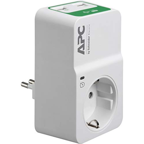 APC PM1WU2-IT Gefilterte Steckdose, 1 Schuko-Ausgang, 2 USB-Ports