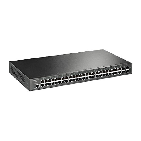 TP-Link T2600G-52TS JetStream 48-Port (L2 Managed Switch, 4 Gigabit SFP Slots, 48 x 10/100/1000Mbit/s RJ45, L2/L3/L4 QoS, DHCP Snooping, unterstützt IPv6)