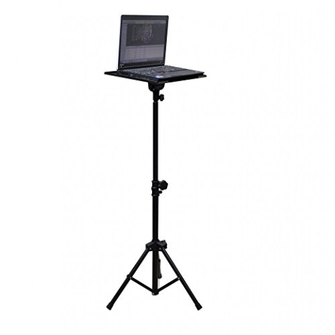 SoundLAB Tragbarer Laptop-Ständer mit Stativbeinen, Schwarz