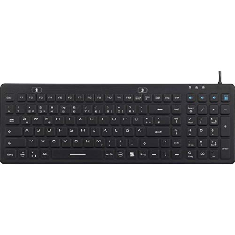 Renkforce iM-IKB106-BK Tastatur Schwarz Spritzwassergeschützt, Staubgeschützt