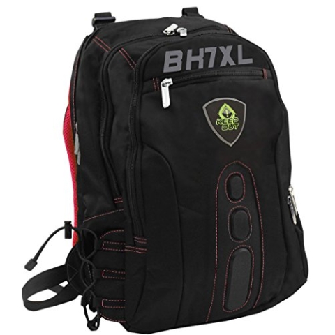 'KEEPOUT bk7rxl Faux Leather, Nylon Black, Red Backpack – Backpacks (Faux Leather, Nylon, Black, Red, Monotonie, Unisex, 43.2 cm (17), Front Pocket, Side Pocket)