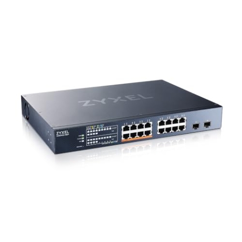 Zyxel 16-Port 2.5 Multi-Gig-Switch | Cloud/Smart Managed | PoE++ @ 180W | 8 x PoE++ (60W) | 2 x 10G SFP+ | Rackmontage [XMG1915-18EP]