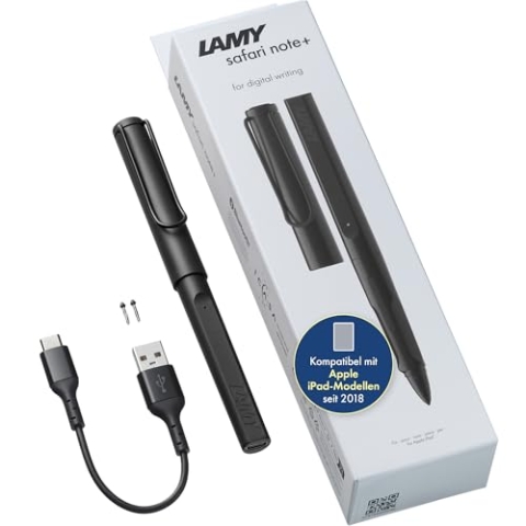 LAMY Safari Note+ All Black iPad Stift – Stylus Pen mit Palm Rejection, Neigungssensitivität & ergonomischen Griff – kompatibel mit verschiedenen iPad Modellen – bis zu 10 Stunden Akkulaufzeit