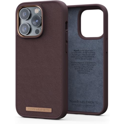 NJORD Coque Cuir VERITABLE iPhone 14 PRO MAX Marron