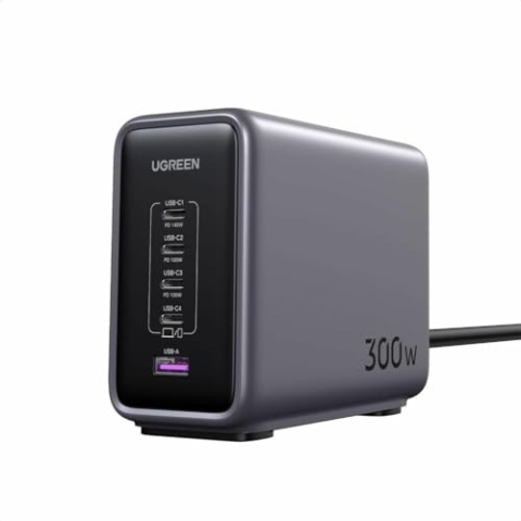 UGREEN 90903B chargeur d'appareils mobiles Universel Noir, Gris Secteur Charge Rapide Intérieure