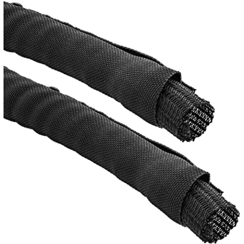 InLine 59995C Kabelkanal, Geflechtschlauch mit Polyestergewebemantel, selbstverschließend in schwarz, 25mm Durchmesser , 5m