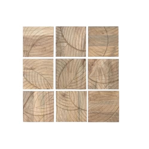 Home ESPRIT Moderne natürliche Wanddekoration Pflanzenblatt 90 x 3 x 90 cm (9 Stück)