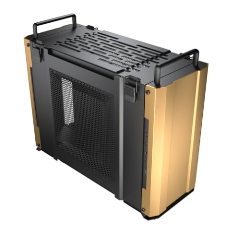 COUGAR GAMING | Gaming PC GEHÄUSE | DUST 2 Desert Sand - Mini-ITX-Gehäuse - Pro-Cooling - Unabhängige Lüftungszonen - Separate Luftstromwege - Einfacher Zugriff auf mehrere Geräte