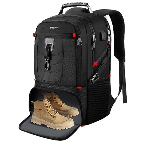 VESERI Laptop Rucksack Herren Damen 18,4 Zoll,Sporttasche Schulrucksack Jungen Teenager mit Schuhfach,Wasserdichter Umhängetasche für Fitnessstudio Reisen Arbeit