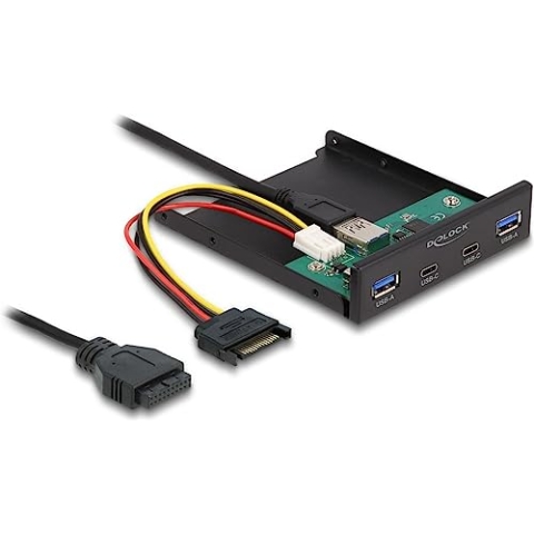 Delock Panel FRONTAL DE 3.5" USB 3.2 GEN 1 2X Type-C + TYP-A 3.0