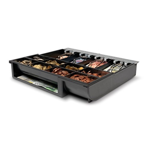 Safescan 4141T1 verstellbarer Kassenladeneinsatz zur Optimierung Ihrer Kassenschublade - mit 4 Fächern für Scheine und 8 für Münzen - kompatibel mit der Safescan SD-4141 und HD-4141S Kassenlade