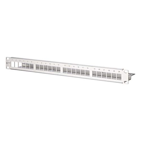 METZ CONNECT Keystone Modulträger 19" 24 Port 1HE, Edelstahl, leer, geschirmt