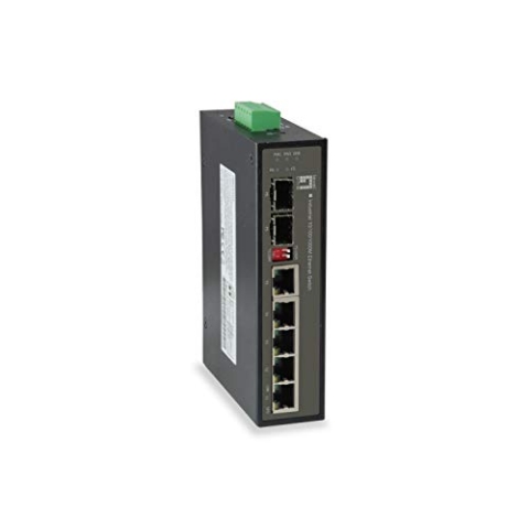 Level One 4X 10/100/1000Base-T Transceiver (Gigabit Combo, Gigabit SFP(100/1G), Terminal Block, 12Gbps, 1024KB Buffer, 9-60 VDC)