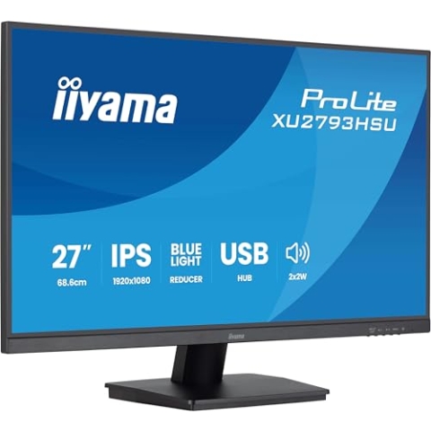iiyama Prolite XU2793HSU-B7 68,6cm 27" IPS LED-Monitor Full-HD 100Hz HDMI DP USB2.0 Adaptive Sync schwarz