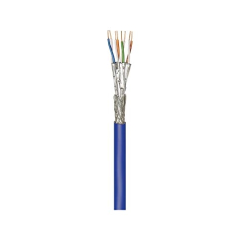 Goobay 91894 "CAT 7A+ Netzwerkkabel, S/FTP (PiMF), 250m Blau/Schwarz
