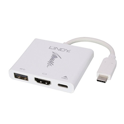 LINDY USB 3.1 Typ C bis 4 K HDMI 2.0 und Power Adapter Konverter