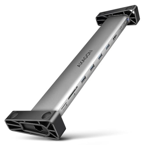 AXAGON HMC-10HLS Multiport-Hub, 4X USB-A und 2X USB-C, HDMI 4K/60Hz, RJ-45, SD/microSD, PD 100W