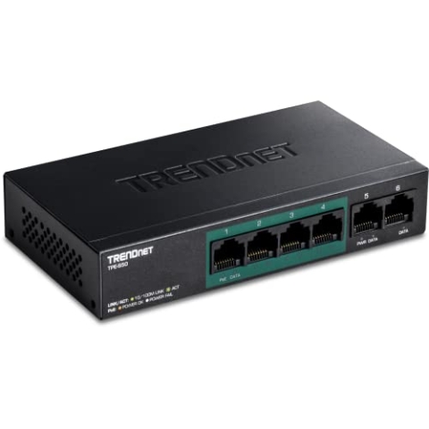 TRENDnet TPE-S50 Switch, schwarz 5-Port (4 x 10/100 PoE | 1 x 10/100)