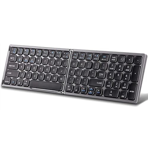 HDWR Computer-Tastatur, kabellos, faltbar, Bluetooth V3.0, kabelloser Betrieb mit Einer Reichweite von bis zu 10 Metern, Betrieb bis zu 80 Stunden, Multipairing, Funktionstasten, typerCLAW BS110