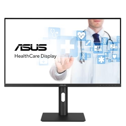 ASUS Healthcare HA2741A - 27 Zoll WQHD Monitor - 16:9, 3.6MP 2560x1440, AGLR, DICOM Pre-Set, antibakteriell behandelt, ergonomisch - DP 1.4 Daisy Chain, HDMI, USB-C mit 15W, USB-Hub