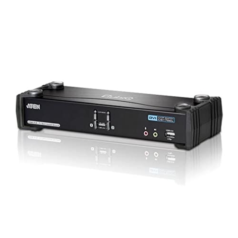 Aten CubiQ CS1782A 2-fach KVM Umschalter (Dual-DVI, 7.1 Audio, 120 Hz 3D, USB)