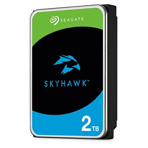 Seagate SkyHawk 2TB interne Festplatte HDD, für Videoaufnahme mit bis zu 64 Kameras, 3.5 Zoll, 64 MB Cache, SATA 6GB/s, silber, inkl. 3 Jahre Rescue Service, Modellnr.: ST2000VX008