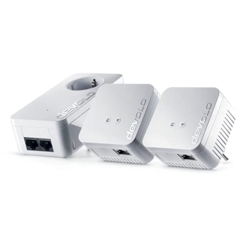 Devolo dLAN 550 WLAN-Netzwerk-Set, Powerline NL, Ethernet/LAN, WLAN, Weiß 3-teilig, Adapter Netzwerk CPL
