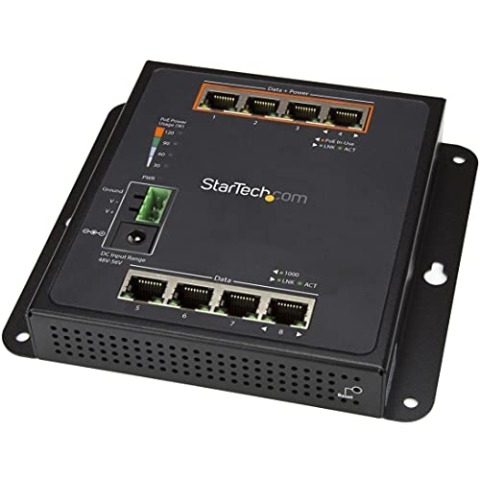 StarTech.com 8 Port POE Managed Ethernet Switch - 30W per PoE+ Port - Industrieller managed Wandmontage Netzwerk Switch