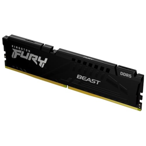 Kingston FURY Beast Schwarz DDR5 16GB 6400MT/s CL32 DIMM Desktop Gaming Speicher Einzelnes Modul AMD EXPO und Intel XMP - KF564C32BBE-16