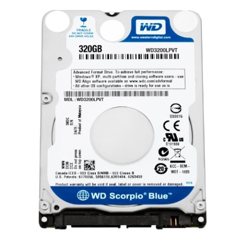 Western Digital WD3200LPVT Blue 320GB interne Festplatte (6,4 cm (2,5 Zoll), 5400rpm, 8MB Cache, SATA)