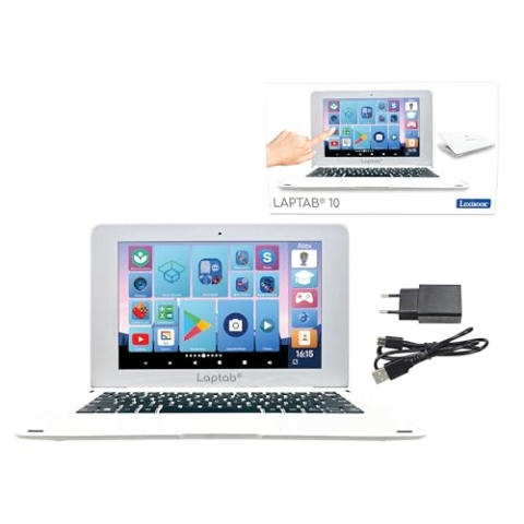 Lexibook, LAPTAB® 10 Laptop mit Touchscreen, für die ganze Familie, Lern- und Spielinhalte, funktioniert unter Android™, Kindersicherung, ultradünn und leicht, LT11FR