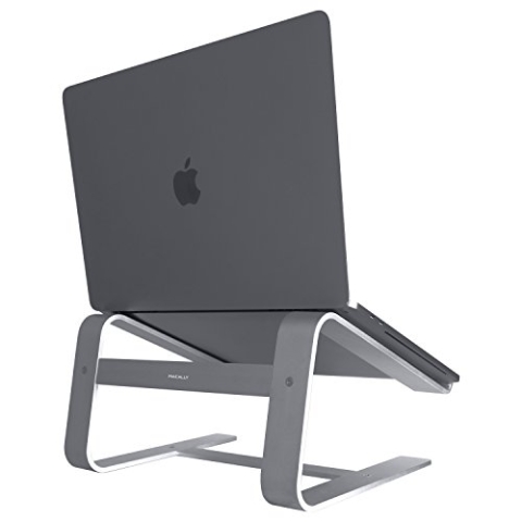 MacAlly, A-Stand, Aluminium-Laptop-Ständer für Apple MacBook, MacBook Air, MacBook Pro und andere Laptops zwischen 10 und 17 Zoll grau grau - Space Gray