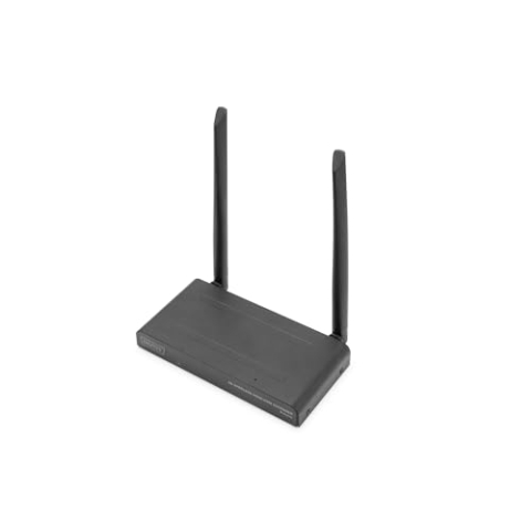 DIGITUS DS-55329 Wireless HDMI KVM Extender/HDMI Splitter (1:4) – UHD 4K/30 Hz – 150 m Reichweite – Empfänger-Einheit für DS-55328 – Loop-Out, IR Infrarot – HDMI 2.0 & HDCP 2.2