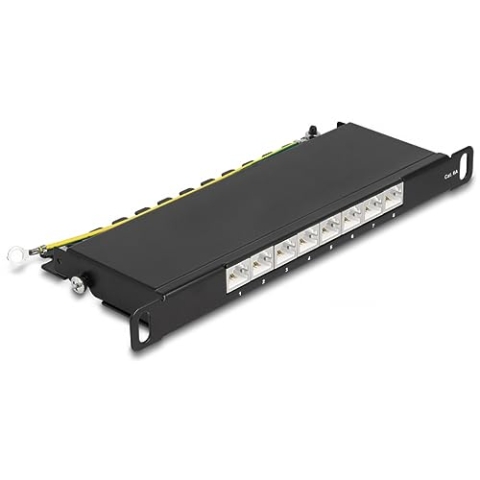 Delock 10″ Patchpanel 8 Port Cat.6A 0,5 HE schwarz