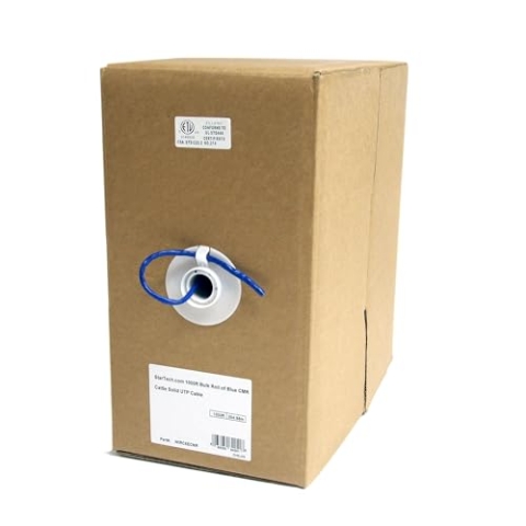 StarTech.com Cat 5e Ethernet-Kabel - 304,8m - Massiv - CMR-zertifiziert - Blau - TAA-konform