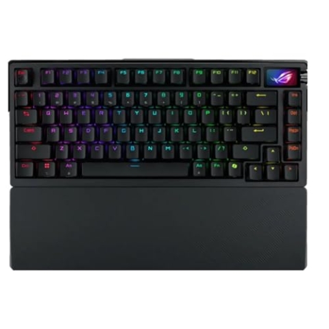ASUS ROG Azoth Extreme Gaming-Tastatur - 75% Aluminiumgehäuse, Kohlefaserplatte, Verstellbare Halterung, Dreischichtige Dämpfung, OLED-Display, ROG NX Snow, ABS, QWERTY, US-Layout