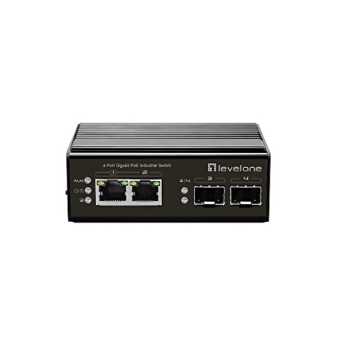 LevelOne IGP-0432, 4-Port-Gigabit-PoE-Industrie-Switch, DIN-Schiene, -40 °C bis 75 °C