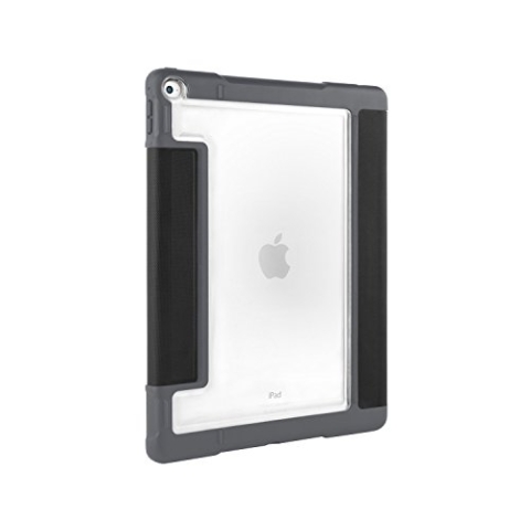 STM Bags Dux Plus Case Folio Schutzhülle für Apple 9,7" iPad Pro (2015 & 2017) - schwarz [Militär Standard I Apple Stylus Fach I Transparente Rückseite I Wasserabweisend I Standfunktion I wake/sleep]