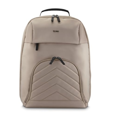 Hama Rucksack für Laptop (Laptopfach gepolstert für Laptops bis 16,2“, Tabletfach für 14,6“, Laptoprucksack mit 2 Vordertaschen und 1 Innenfach, ultraleichter Daypack) beige