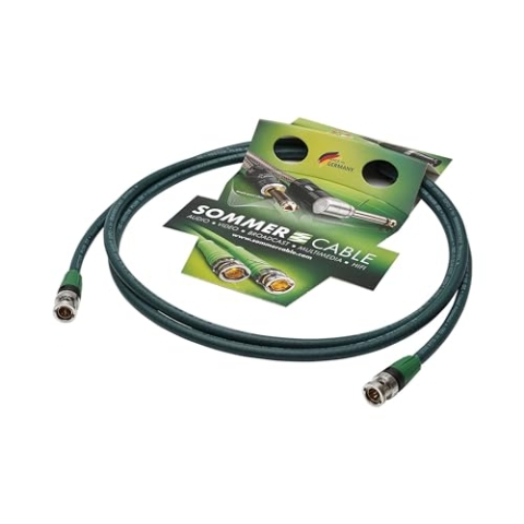 Sommer Video-Patch HDTV Kabel SC-Vector Plus 1.2/4.8 DZ, 1 x 0,88 mm² | BNC/BNC, NEUTRIK® | 6,00 m | Grün | Grün | Marke