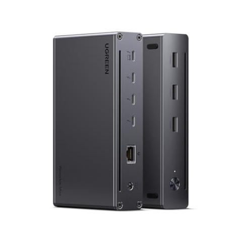 UGREEN Revodok Max 208 Thunderbolt 4 Dock 40Gbps 8-in-1 Docking Station 3*Thunderbolt 4 (Dual 4K@60Hz, Single 8K Display), 85W Aufladen für Laptop, Gigabit Ethernet, kompatibel mit M4 Pro Mac mini