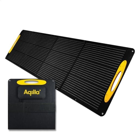 Aqiila 200W Solarpanel faltbar für tragbare Stromerzeuger,IP65 wasserdicht, tragbares Solarmodul mit MPPT-Technologie, ETFE, monokristallin, faltbares Solarpanel für Camping, Wohnmobil, Angeln etc.