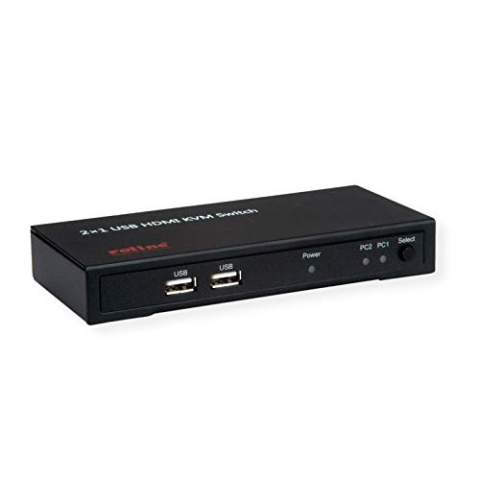 ROLINE KVM Switch, HDMI 4K, USB, 1 User - 2 PC