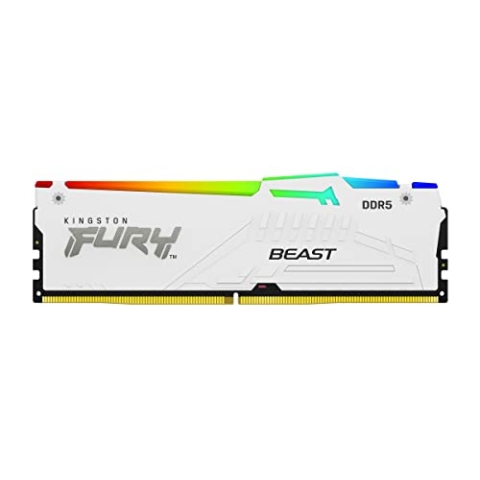 Kingston FURY Beast Weiß RGB XMP 64GB 6400MT/s DDR5 CL32 DIMM Desktop Gaming Speicher Kit mit 2 - KF564C32BWAK2-64